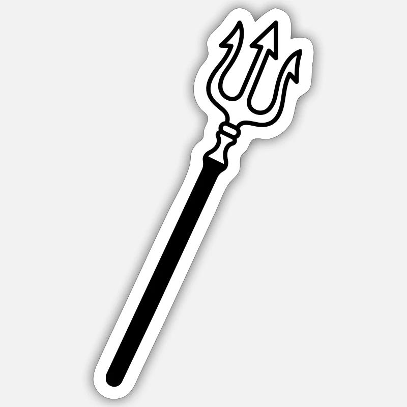 trident - Sticker taille S (10 x 10 cm) - blanc mat