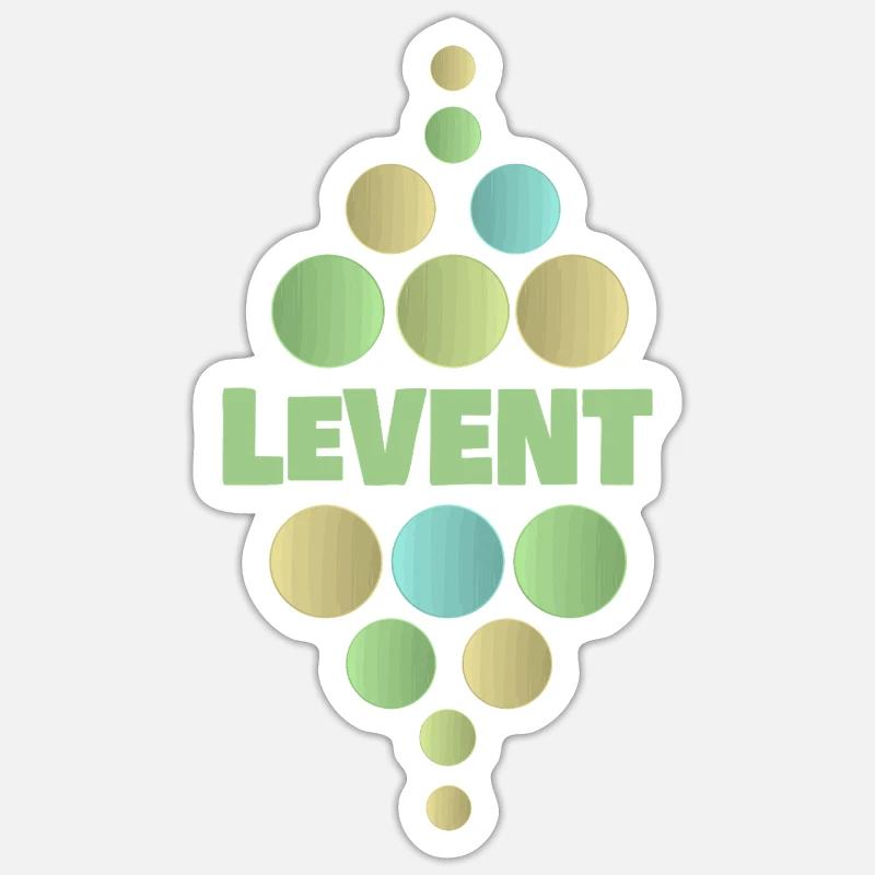 Pyramide Pastel Doten LEVENT - Sticker taille S (10 x 10 cm) - blanc mat