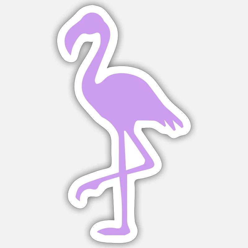 Flamant - Sticker taille S (10 x 10 cm) - blanc mat
