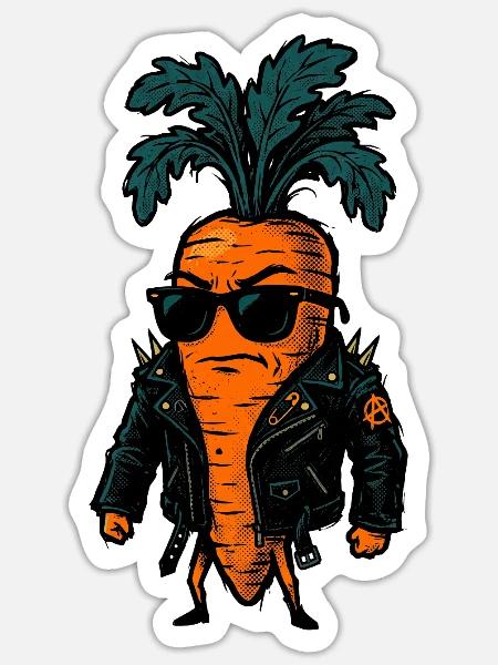 Karottenmischungsanarchie - Sticker Größe S (10 x 10 cm) - Mattweiß