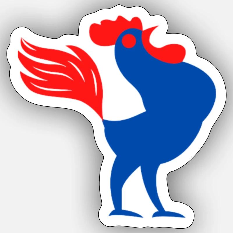 Mr LE COQ - Sticker taille S (10 x 10 cm) - blanc mat
