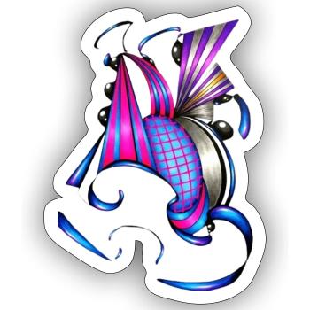 Coloured spiral and fan art - Sticker size S (10 x 10 cm) - white matte - Front