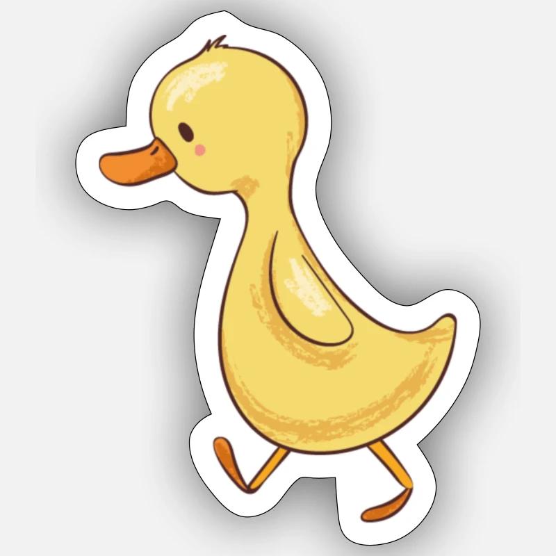 Canard - Sticker taille S (10 x 10 cm) - blanc mat