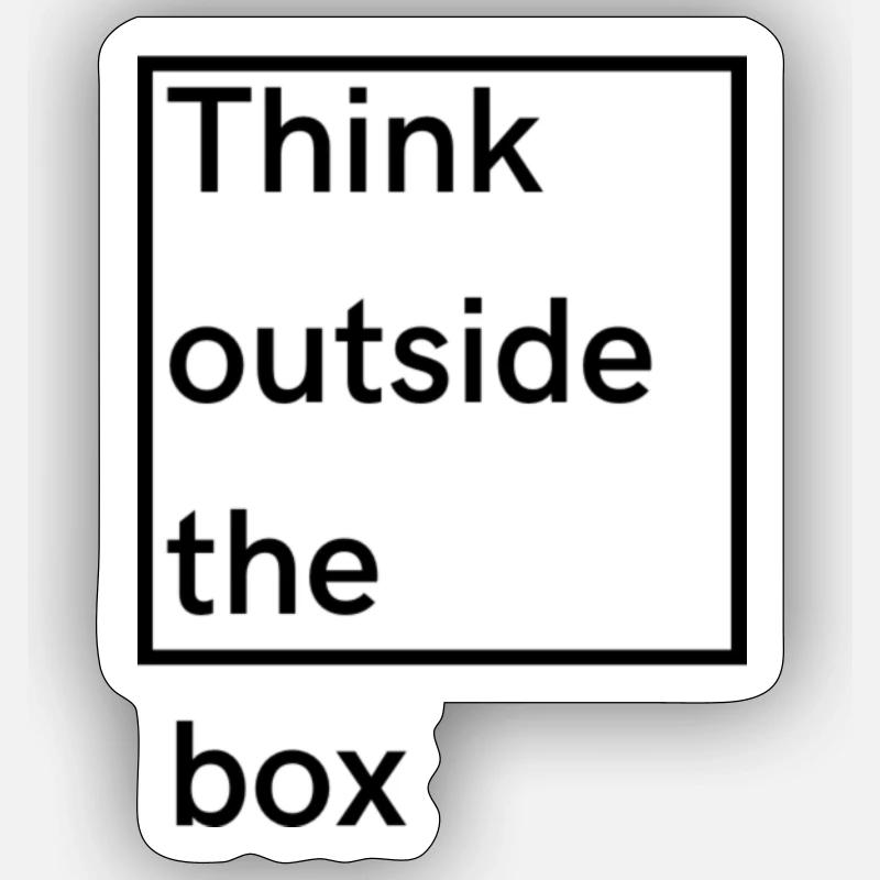 Think outside the box - Sticker Größe S (10 x 10 cm) - Mattweiß