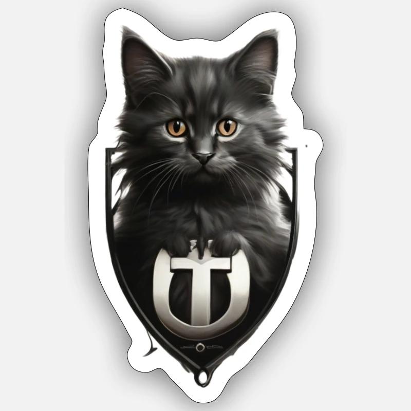Leonardo Diffusion XL logo chaton trait noir 0 Sticker taille S (10 x 10 cm)
