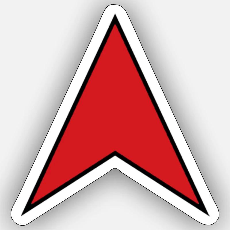 arrow red - Sticker taille S (10 x 10 cm) - blanc mat