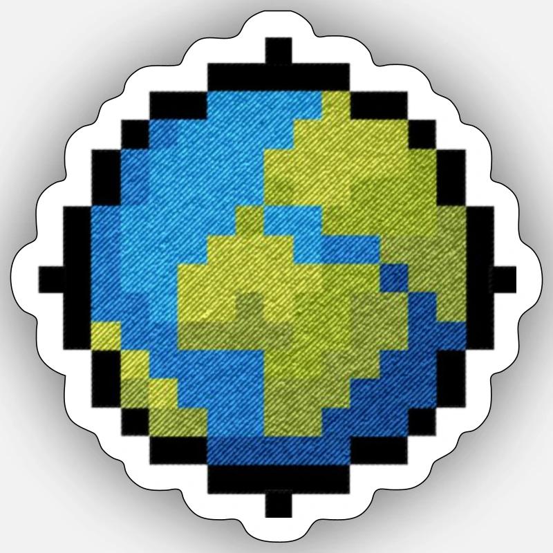 Terre Pixle - Sticker taille S (10 x 10 cm) - blanc mat