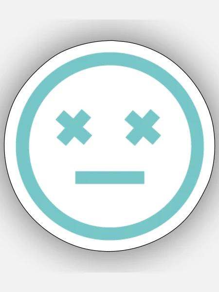 Minimal in Türkis - Sticker Größe S (10 x 10 cm) - Mattweiß
