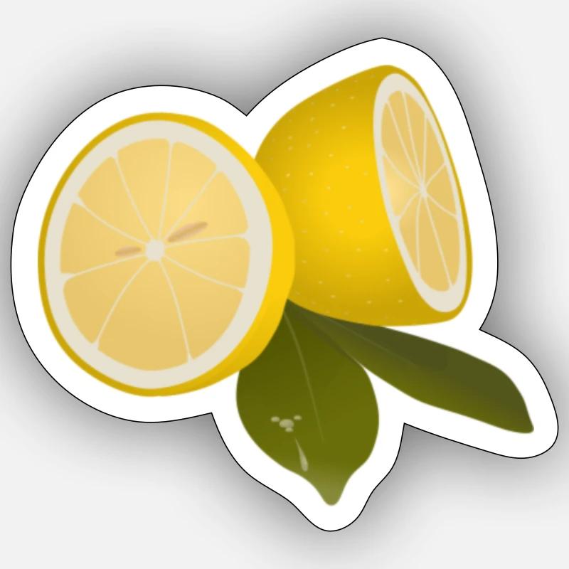 Lemon freshly sliced - Sticker size S (10 x 10 cm) - white matte