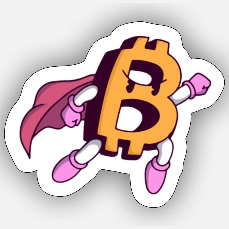 Bitcoin - Sticker taille S (10 x 10 cm) - blanc mat