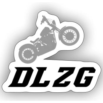 DLZG - Die Linke zum Gruss Motorrad - Sticker Größe S (10 x 10 cm) - Mattweiß - Vorne