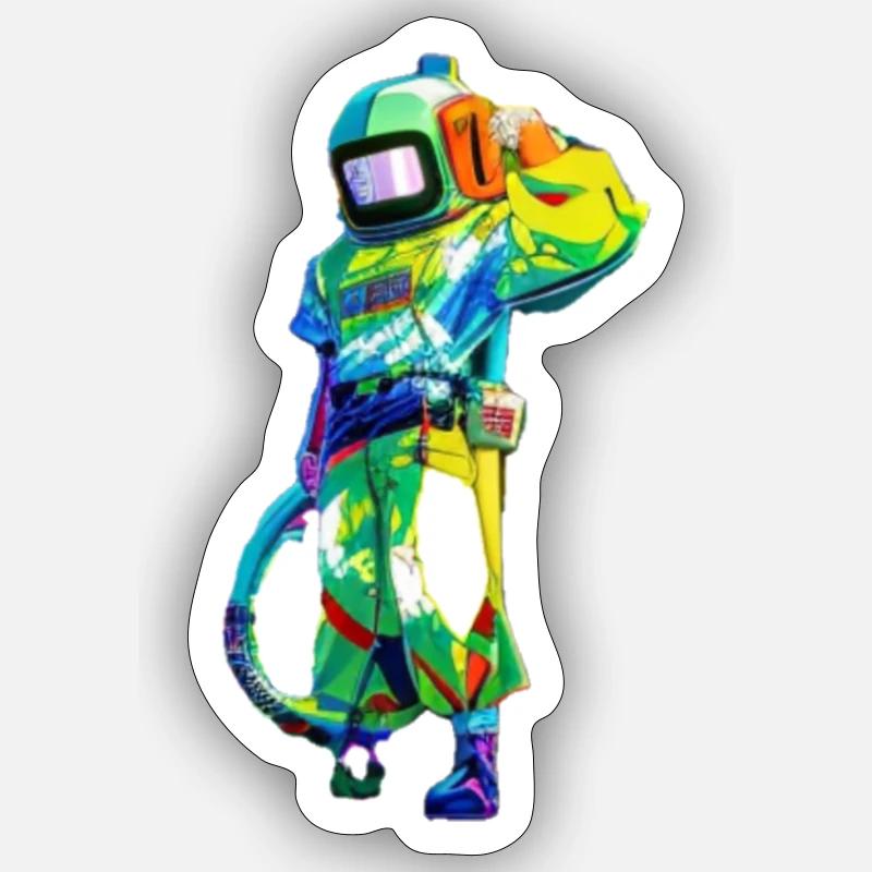 Bunter Astronaut Sticker Größe S (10 x 10 cm)