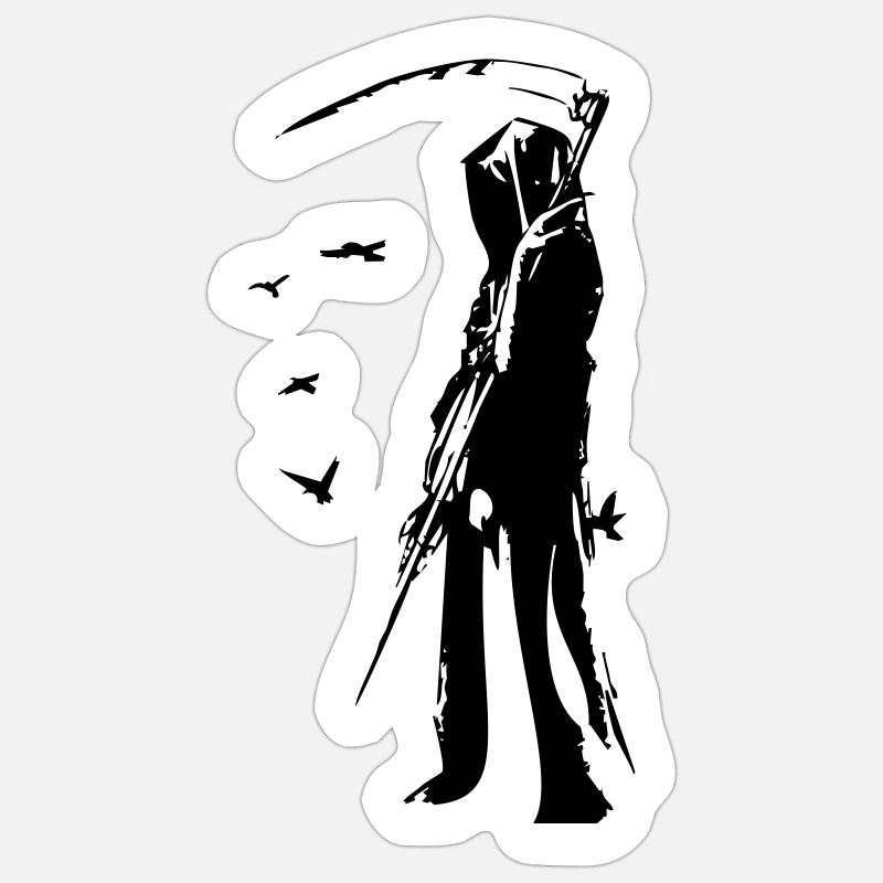 Der Tod - Sticker Größe S (10 x 10 cm) - Mattweiß