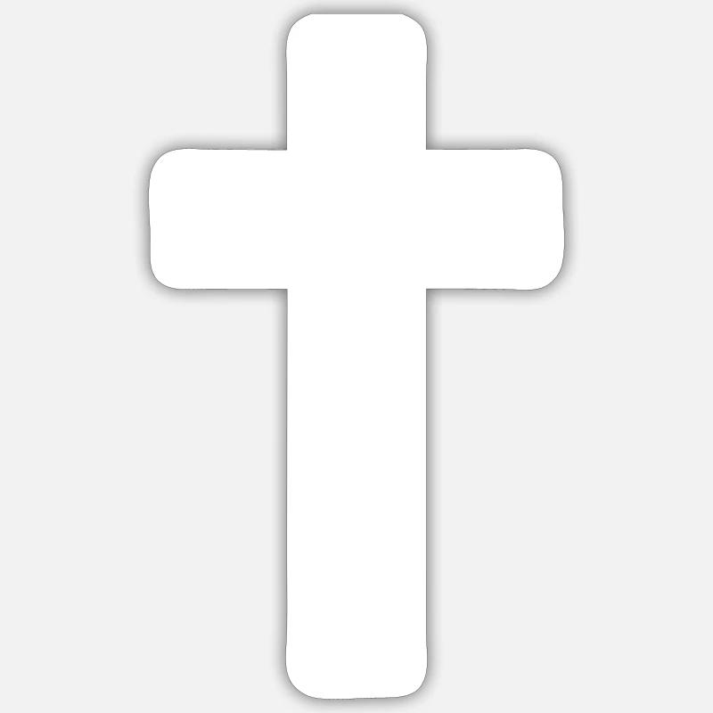 Croix (blanc) - Sticker taille S (10 x 10 cm) - blanc mat
