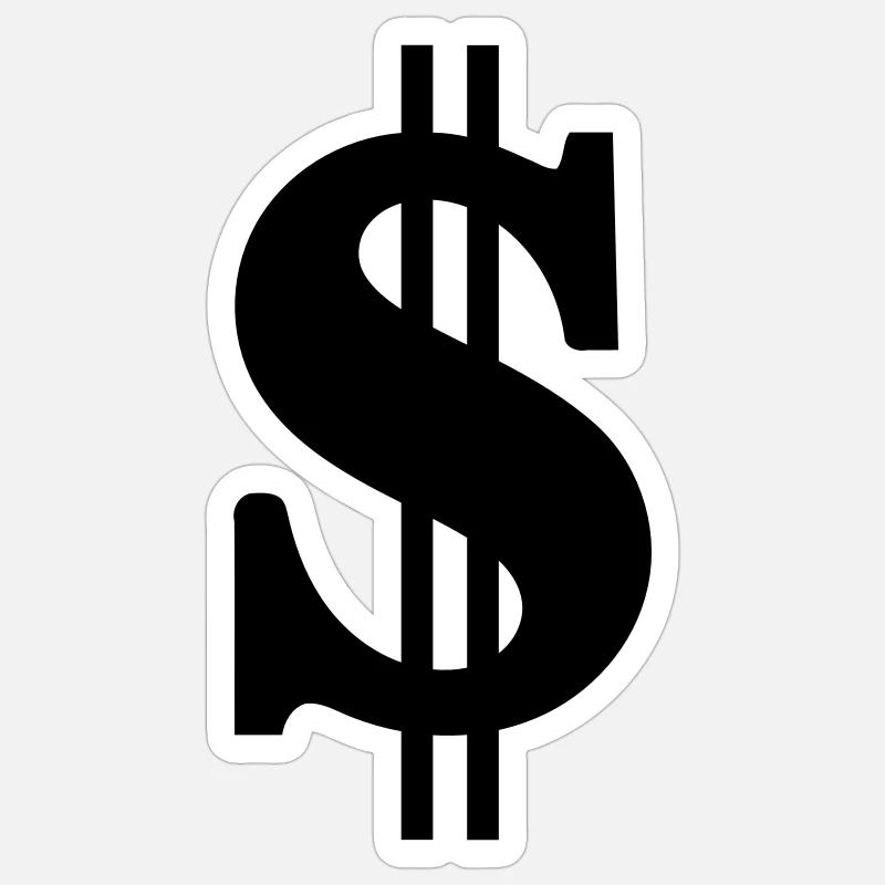 Dollar - Sticker size S (10 x 10 cm) - white matte