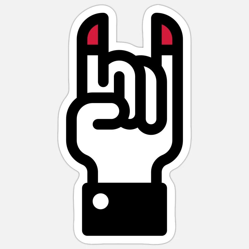 Teufelshörner Handzeichen / Devil's Horns Hand Sticker Größe S (10 x 10 cm)