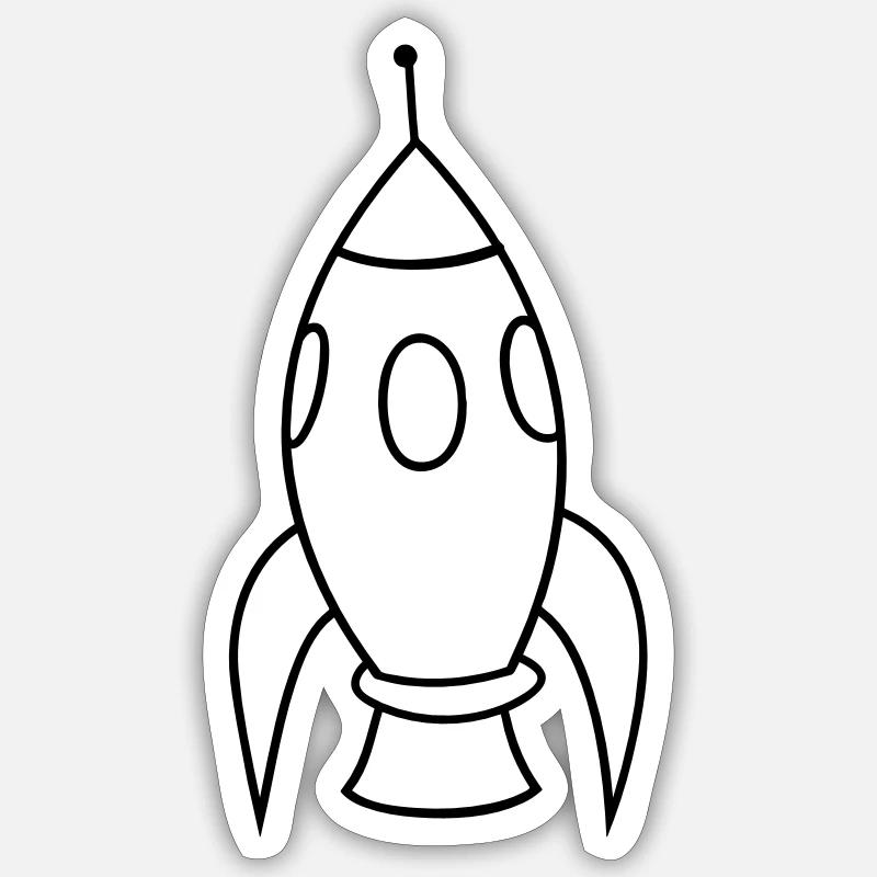 Fusée - Sticker taille S (10 x 10 cm) - blanc mat