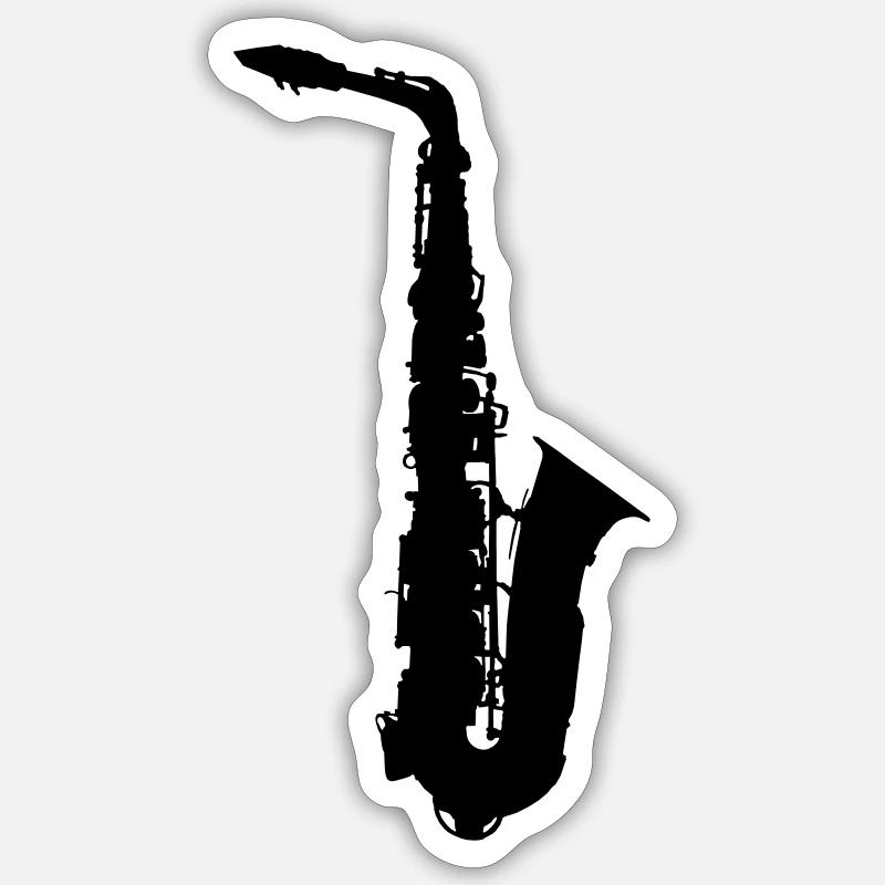 saxophone - Sticker size S (10 x 10 cm) - white matte