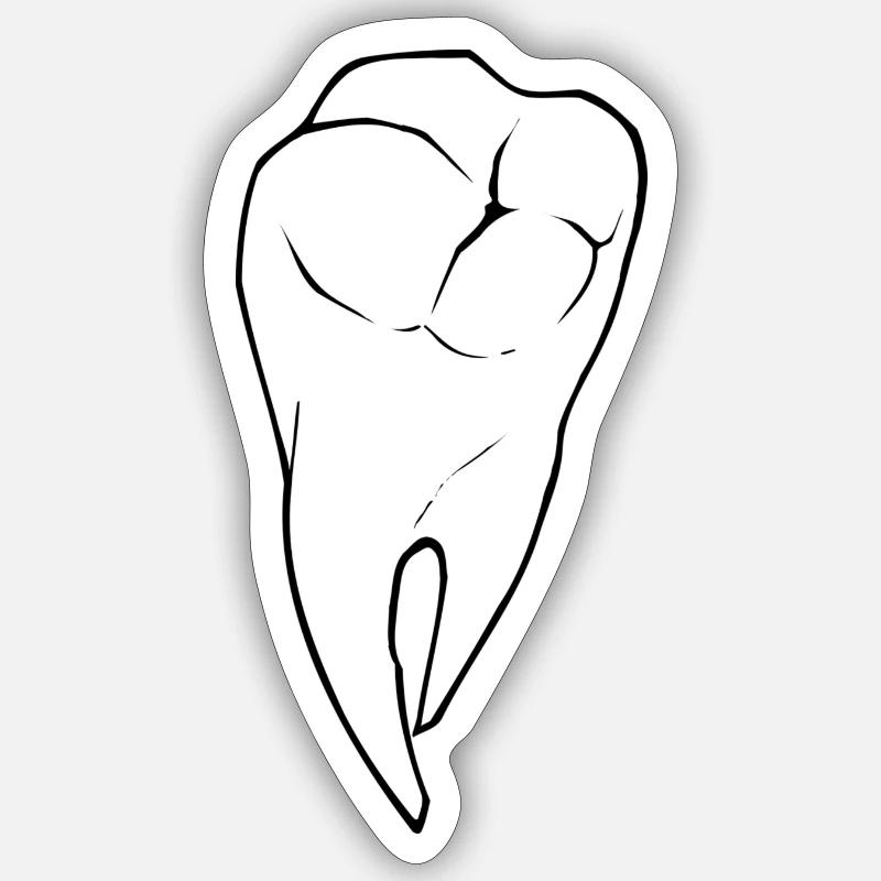 tooth - Sticker size S (10 x 10 cm) - white matte