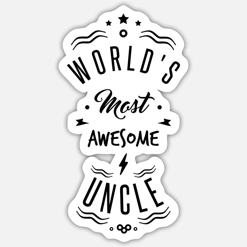 AWESOME UNCLE - Sticker Größe S (10 x 10 cm) - Mattweiß