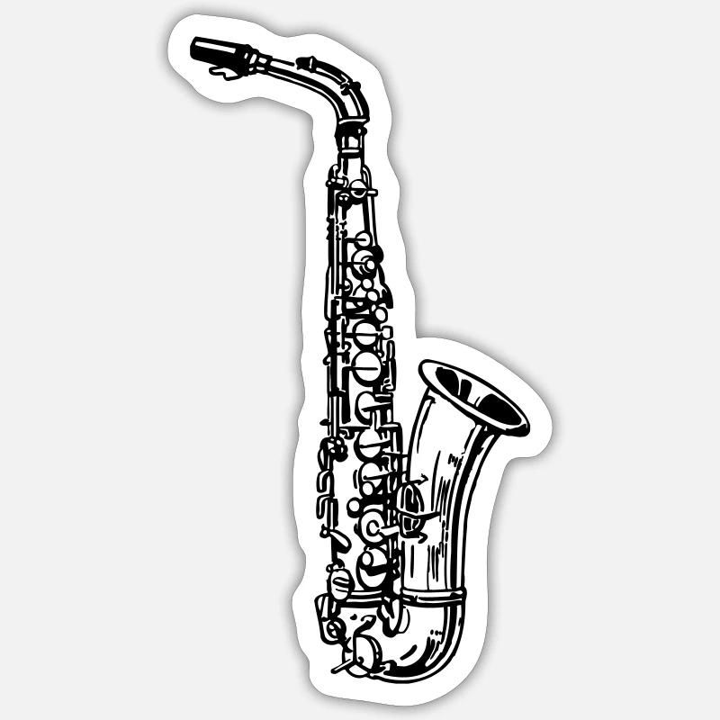 Saxophone - Sticker Größe S (10 x 10 cm) - Mattweiß