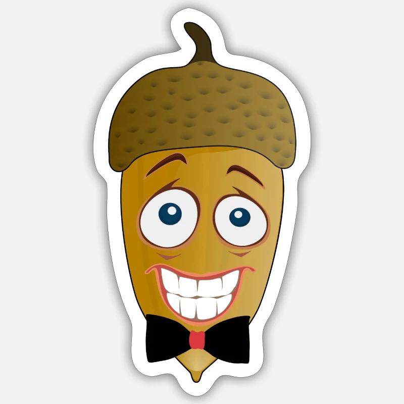 agern - Sticker størrelse S (10 x 10 cm) - mat hvid