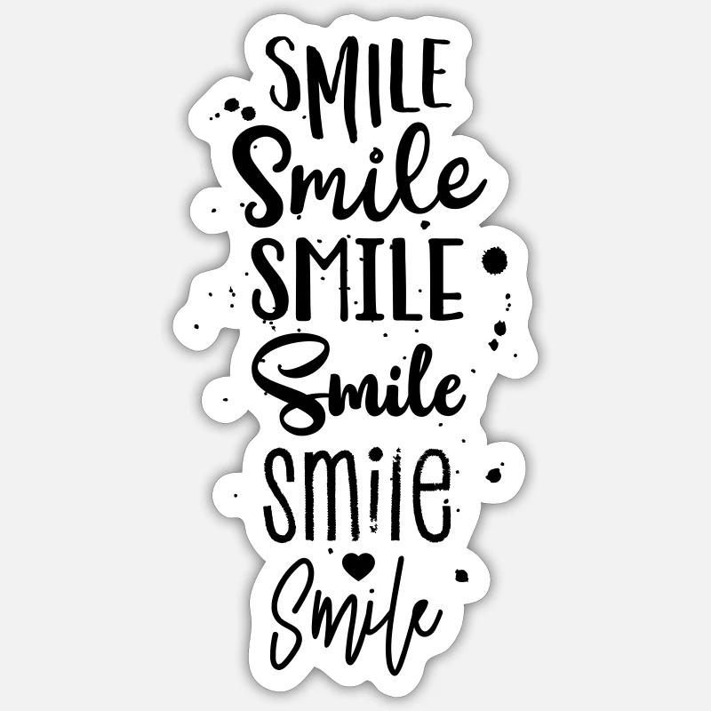 Souriez dans différents styles - Sticker taille S (10 x 10 cm) - blanc mat