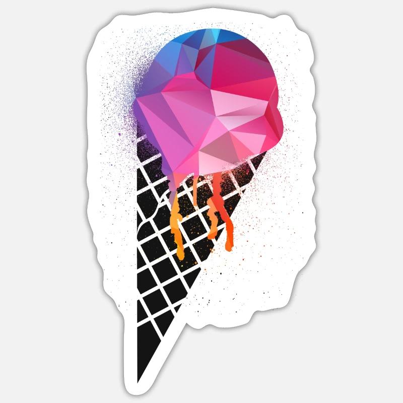 crème glacée Sticker taille S (10 x 10 cm)