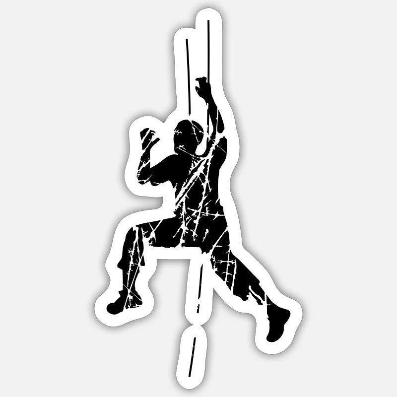cracks scratch old stamp climber climb over Sticker size S (10 x 10 cm)