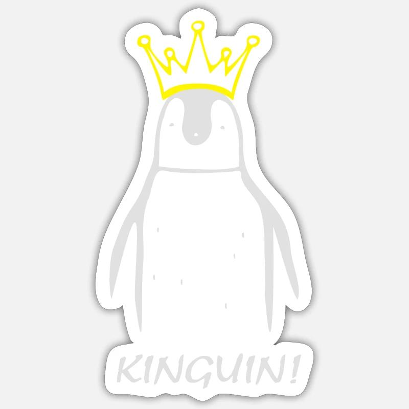 KINGuin - Sticker taille S (10 x 10 cm) - blanc mat