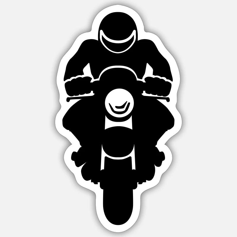 Biker - Sticker size S (10 x 10 cm) - white matte