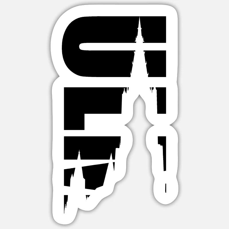 ulm - Sticker taille S (10 x 10 cm) - blanc mat