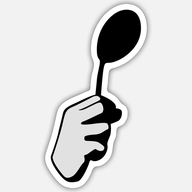 There is no spoon - Sticker taille S (10 x 10 cm) - blanc mat