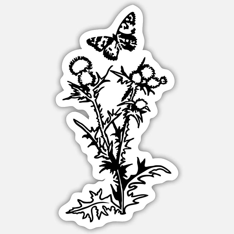 Chardon - couleur design sélectionnable Sticker taille S (10 x 10 cm)