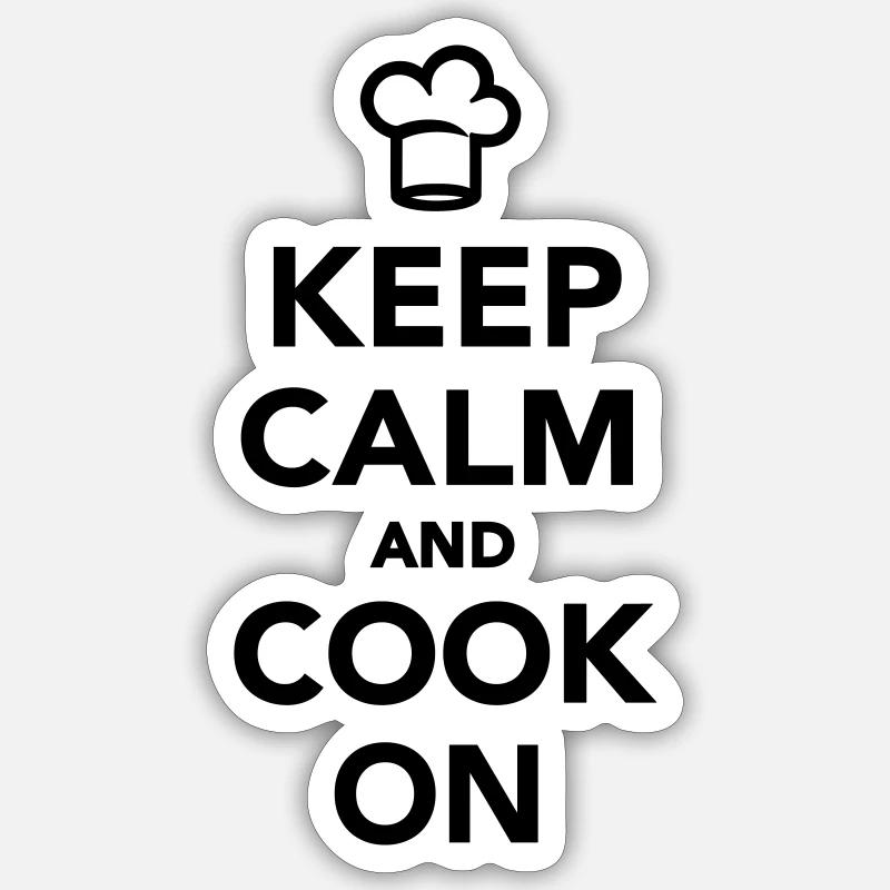 Kochen - Sticker Größe S (10 x 10 cm) - Mattweiß