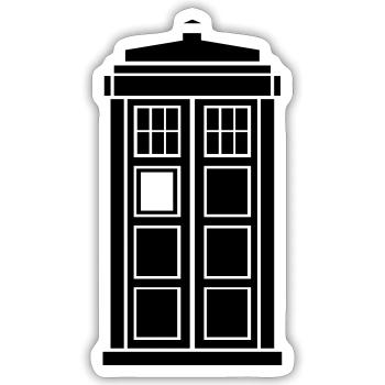 Tardis - Sticker size S (10 x 10 cm) - white matte - Front