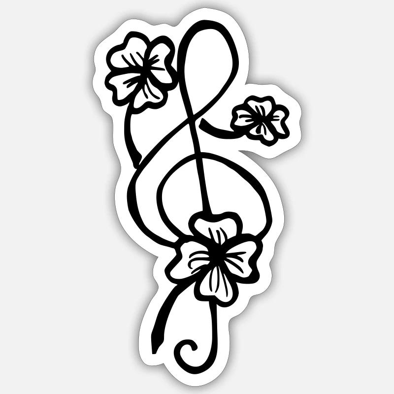 Clef shamrock Sticker taille S (10 x 10 cm)