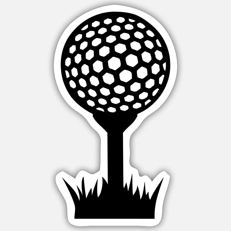 Golf - Sticker Größe S (10 x 10 cm) - Mattweiß