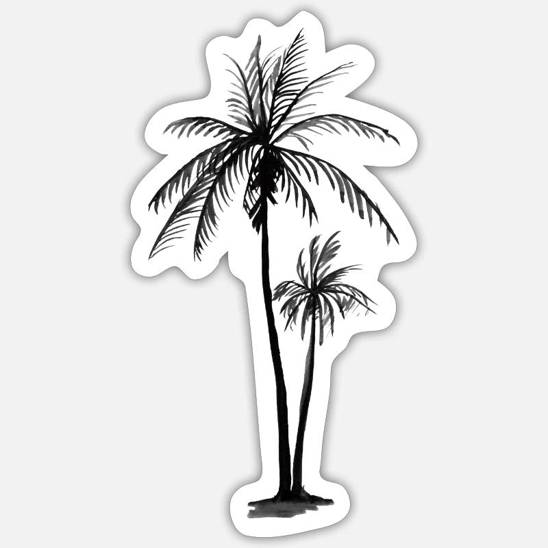 Palmiers - Sticker taille S (10 x 10 cm) - blanc mat