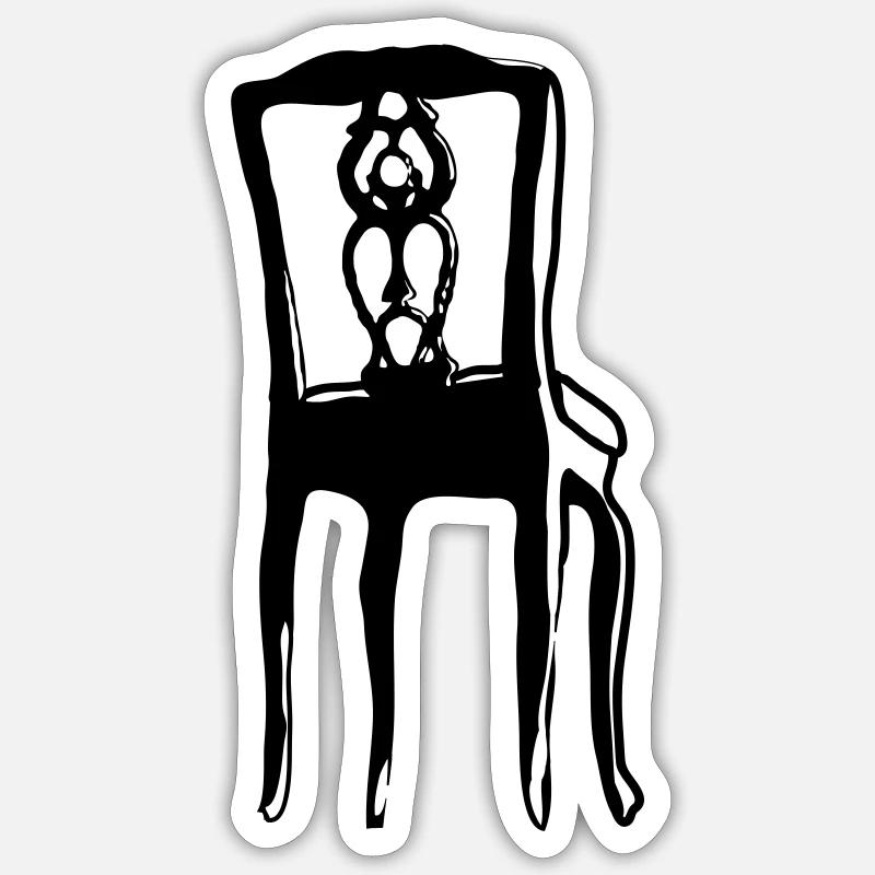 stuhl - Sticker taille S (10 x 10 cm) - blanc mat