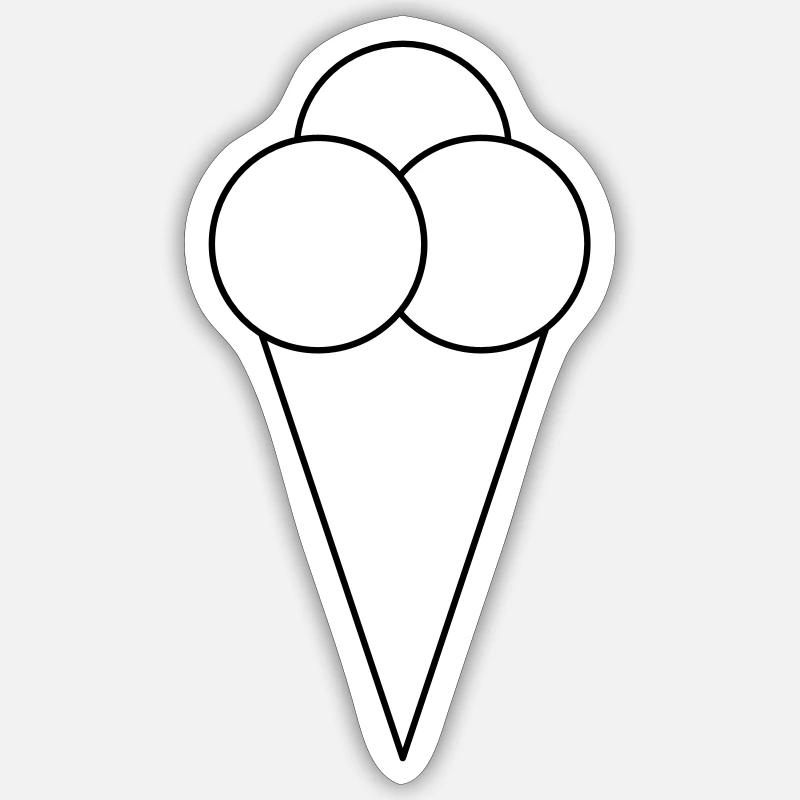 Ein leckeres Eis in der Waffel - Sticker Größe S (10 x 10 cm) - Mattweiß