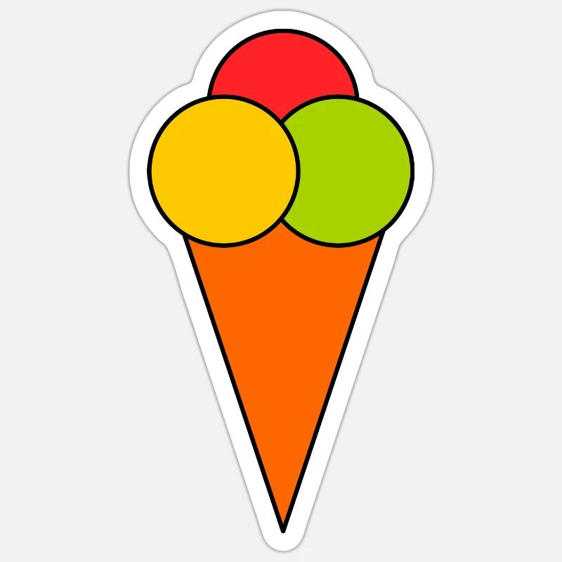 glace - Sticker taille S (10 x 10 cm) - blanc mat
