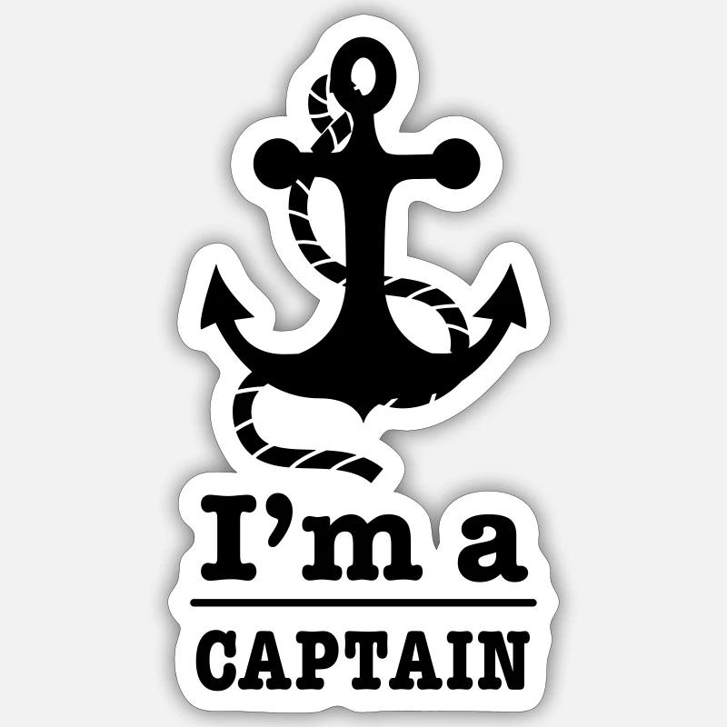 captain - Sticker size S (10 x 10 cm) - white matte