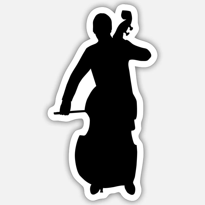 contrabass - Sticker size S (10 x 10 cm) - white matte