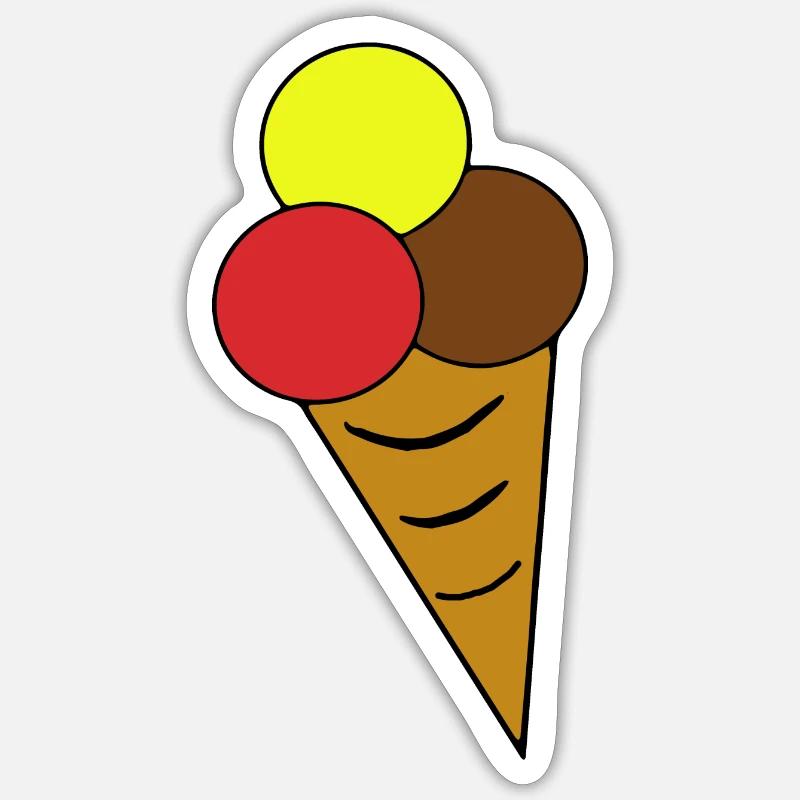Eistüte Eiskreme Eiswaffel - Sticker Größe S (10 x 10 cm) - Mattweiß