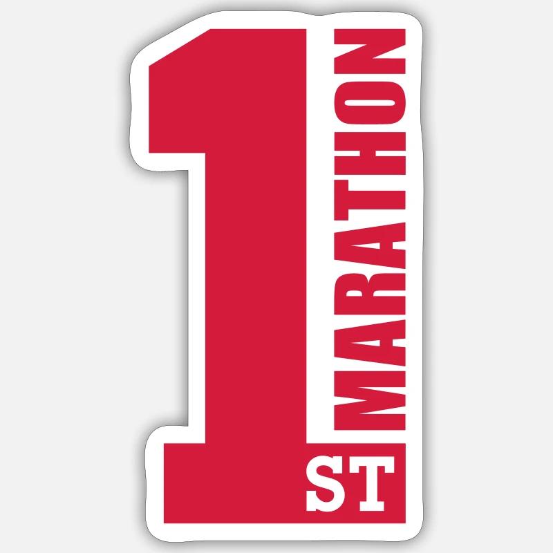 1st Marathon - Sticker taille S (10 x 10 cm) - blanc mat