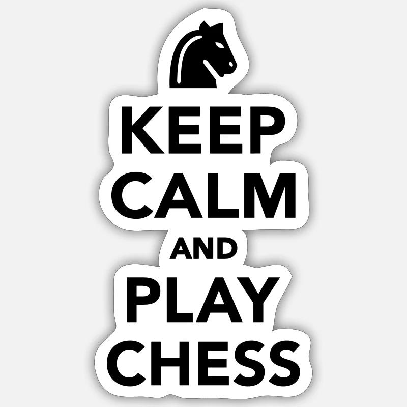 Schach - Sticker Größe S (10 x 10 cm) - Mattweiß