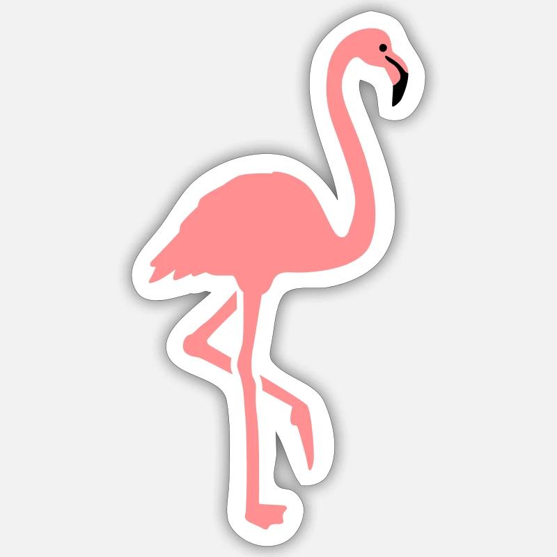 Flamant - Sticker taille S (10 x 10 cm) - blanc mat