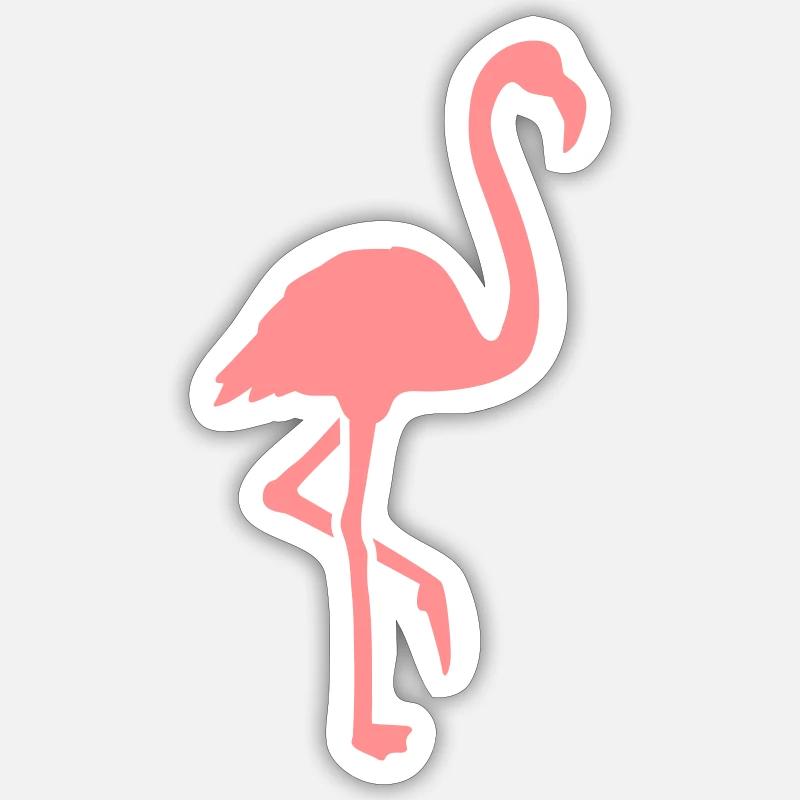 Flamant - Sticker taille S (10 x 10 cm) - blanc mat