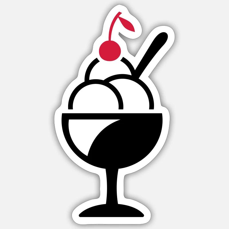La crème glacée Sticker taille S (10 x 10 cm)